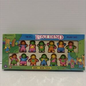 Soma Vintage Love Dino Dinosaur Set of 12 Safe Non Toxic Play Figures 1993 NOS